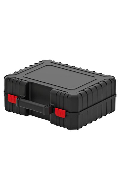 kistenberg 40 Heavy Duty Tool Case with Ergonomic Handle Black and Red