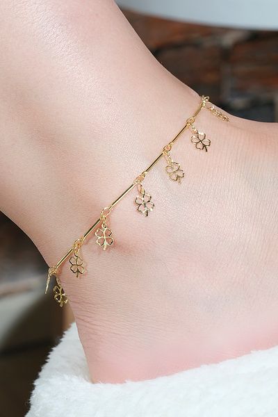 ÖZÜM TAKI Women's Flower Detail Halhal Gold
