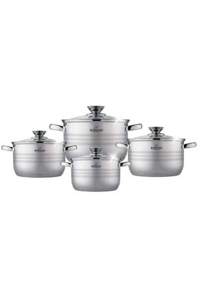Bohmann 8-piece pot set with lids Bohmann, 5-layer bottom, induction, Stainless steel, BH-1508