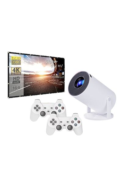 victiny Smart 4K projector with gaming console and 210 x 125 projection screen VICTINY