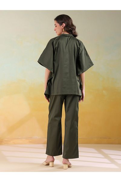 Sanskrutihomes By Styli Solid Spread Collar Shirt and Pants Co-Ords