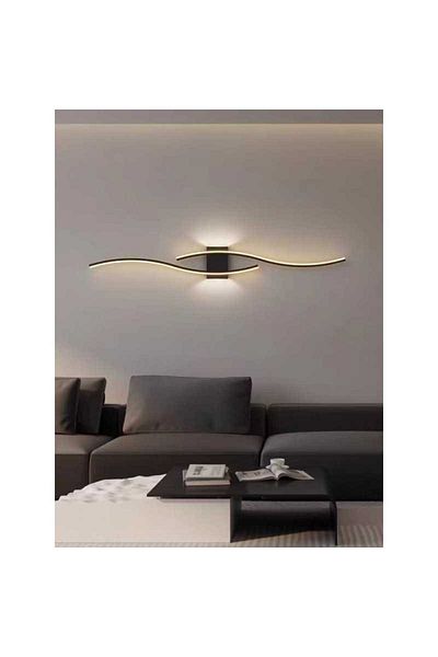 Jiju Aplica LED 60cm Minimalist Negru Moderna 32 W,3 Tipuri De Lumina