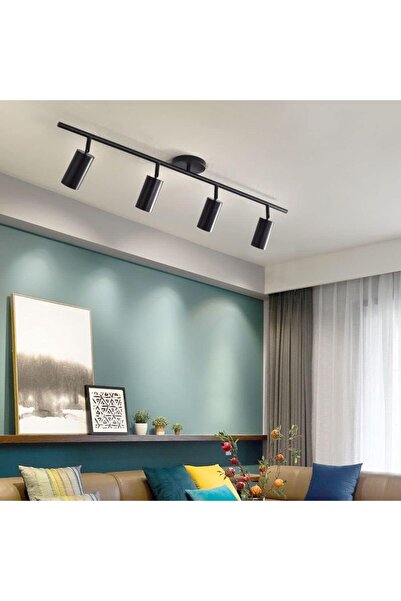 LightPlanet Lustra, Spot LED 58cm Negru GU10, 4x10w(maxim), de Perete si Tavan, 220V