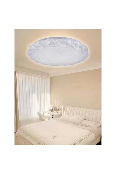 Jiju LED Ceiling Light 72 W With Remote Control White Modern D35cm With 3 Light Functions