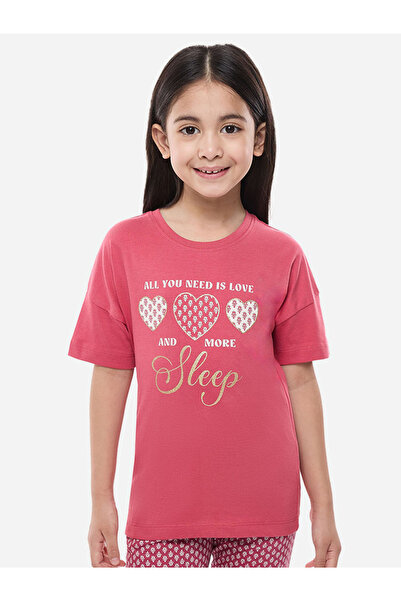 Victor and Jane By Styli Graphic Print Round Neck T-Shirt and Pyjama Set