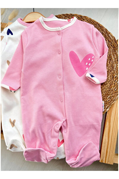 Bamoola Heart Printed 100% Cotton 3-Piece Jumpsuit Set