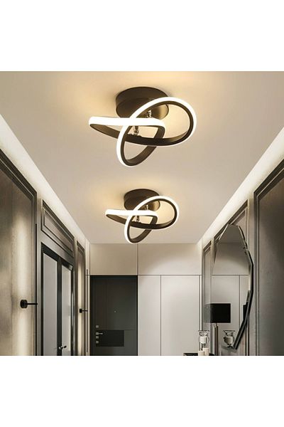 Jiju Black LED chandelier 24 W with 3 functions warm/cold/neutral light