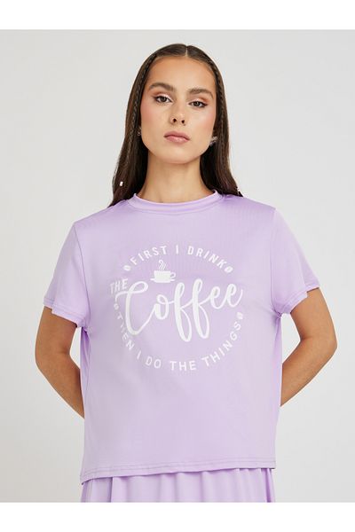 Styli Slogan Printed T-Shirt and Skirts Co-Ords
