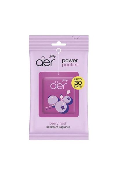 Godrej Aer Power Pocket Bathroom Fragrance, Berry Rush 10g