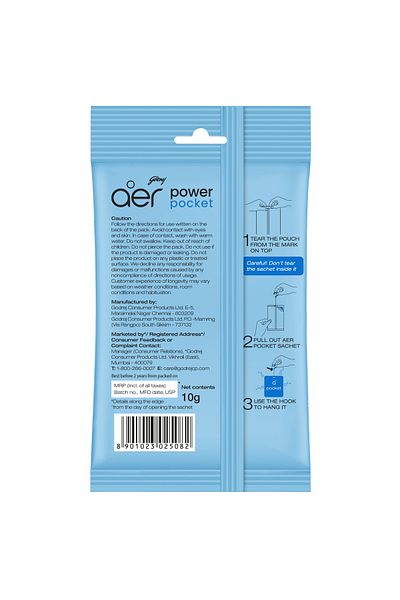 Godrej Aer Power Pocket Bathroom Fragrance - Sea Breeze, 10g