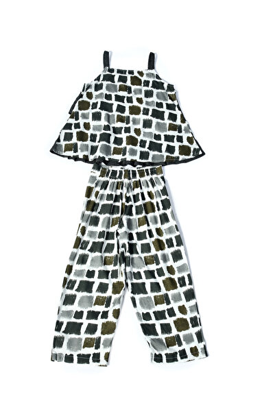 Bella Moda By Styli Printed Layered Strappy Top and Pants Set