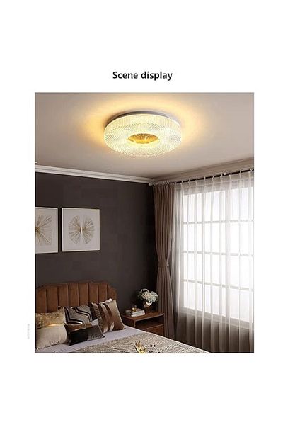 Jiju LED Ceiling Light 72W With Remote Control Modern White Crystal D35cm With 3 Functions