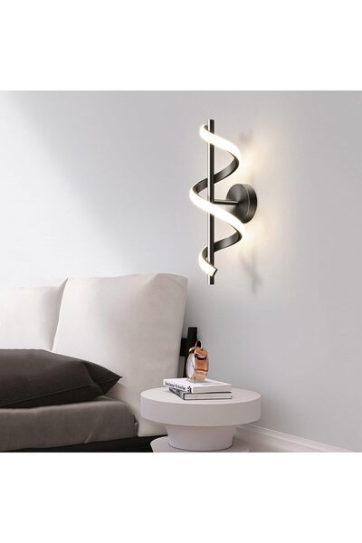 LightPlanet Lampa de perete spirala creativa cu 3 Tipuri De Lumina, COD-9352 BK