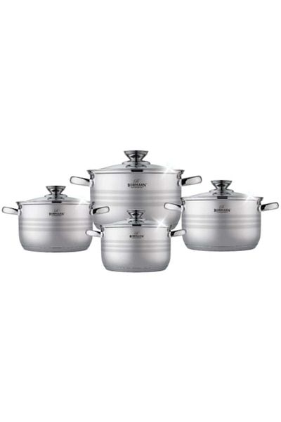 Bohmann 8-piece pot set with lids Bohmann, 5-layer bottom, induction, Stainless steel, BH-1508