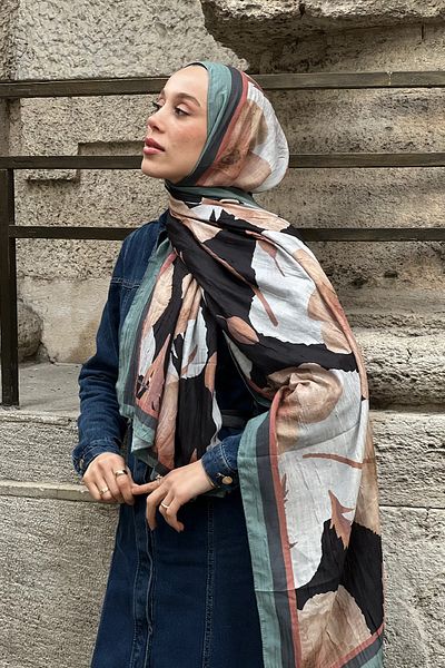Tesettür Diyarı Ferret Pattern Bamboo Shawl