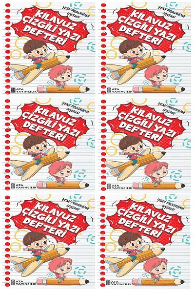 Ata Yayıncılık 1. Classroom New Suitable for Müfredata Writing Notebook Medium Size (6 Pieces)