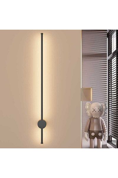 Jiju LED Wall Lamp 100cm Bar Minimalist Design Black Modern 34 W, 3 Types of Light