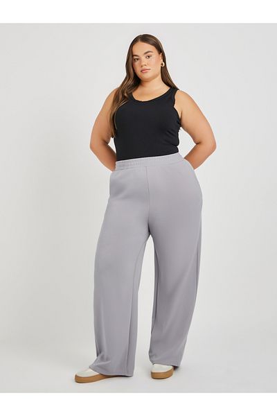 Styli Plus Size Solid Wide Leg Joggers