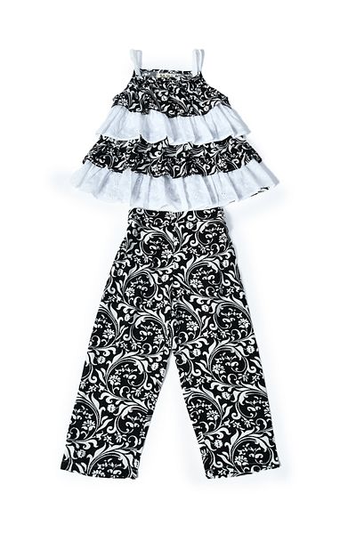 Bella Moda By Styli Printed Layered Strappy Top and Pants Set