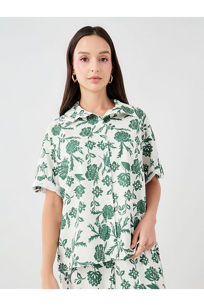 Styli Floral Printed Short Sleeve Shirt and Pants Co-Ords