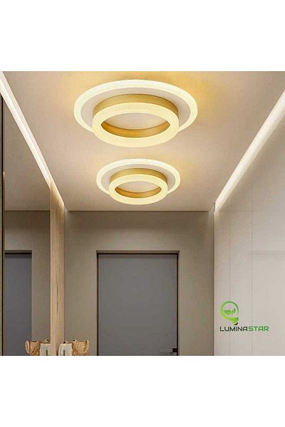 LightPlanet Plafoniera Rotunda 30 W LED Lumina Calda Neutra Rece Auriu