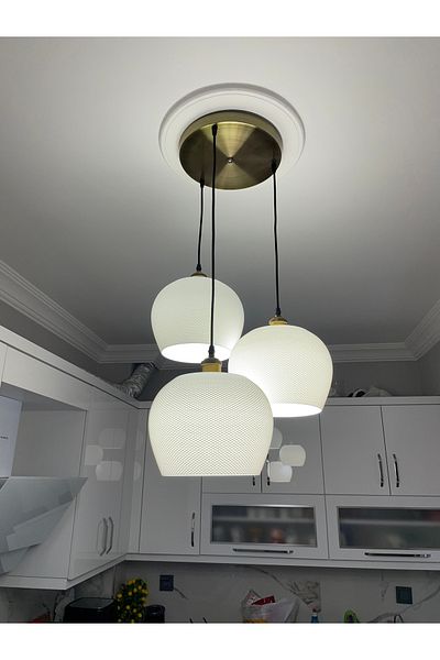 DREAM MODE Modern Style Pendant Lamp 3-Piece Bohemian Chandelier for Living Room Kitchen Bedroom (with Rustic Bulb Gift) Nestvibe