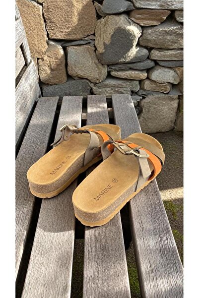 MARİNE SHOES Marine Shoes 2314 Colorful Full Orthopedic Daily Women's Slippers