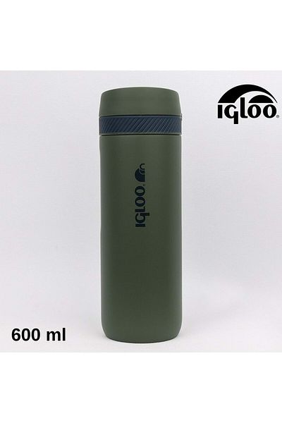IGLOO Squid Thermos 600ml Locking Cover Flask Khaki