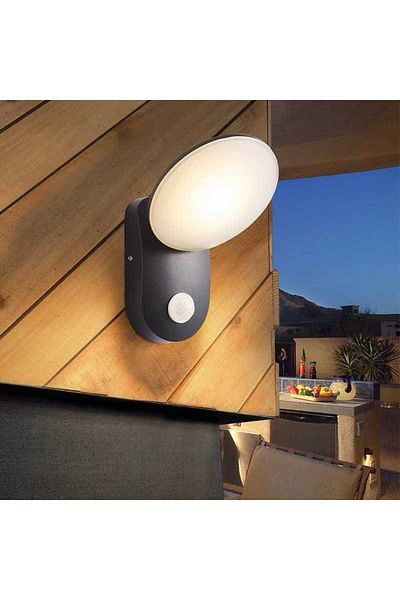 Jiju Outdoor LED Wall Light With Motion Sensor IP65 Warm Light