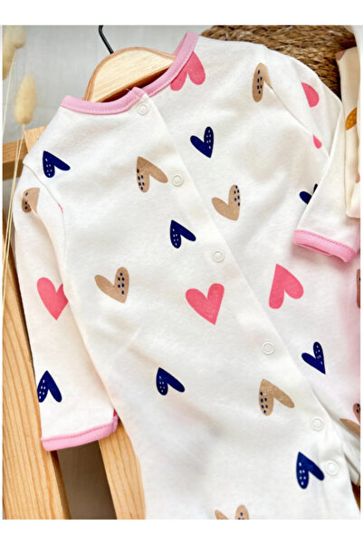 Bamoola Heart Printed 100% Cotton 3-Piece Jumpsuit Set