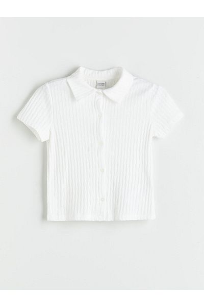 LC Waikiki Polo Neck Girl's Crop T-Shirt