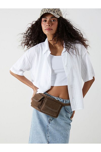 LC Waikiki Striped Linen Blend Women's Shirt