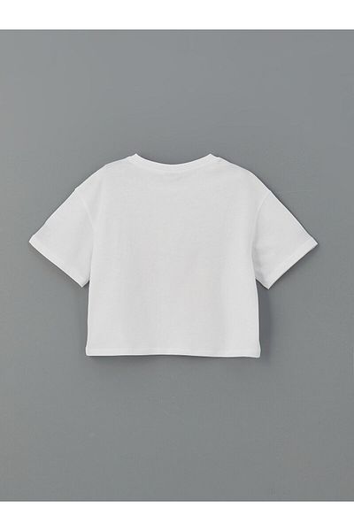 LC Waikiki Crew Neck Hawaiian Printed Girl's T-Shirt