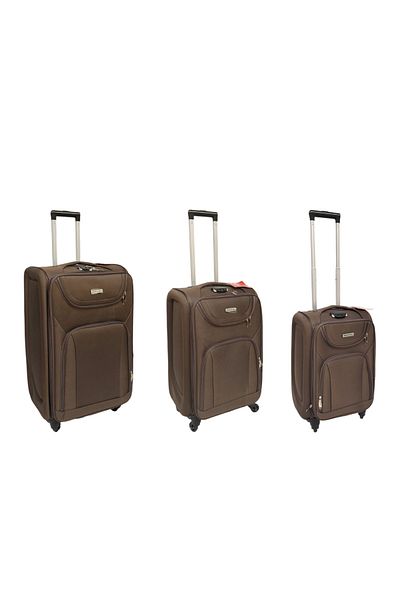 Living 3-Piece Travel Luggage Set – Fabric, Multi Colors