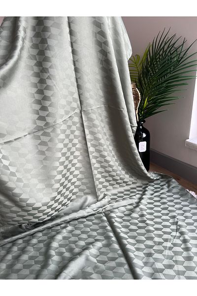 VaVscarfs Koza Pattern Cotton Jacquard Shawl Green