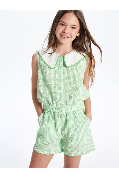 LC Waikiki Baby Collar Plaid Girl's Blouse