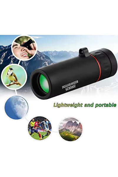 elektrogalaksi Mini Cep Boy 2000x25 HD Monoküler Su Geçirmez El Dürbünü(açık ...