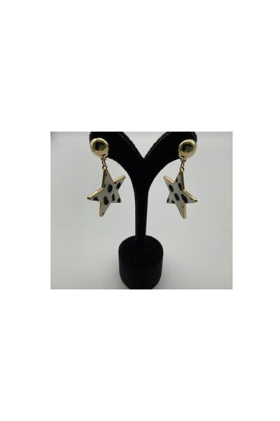 CHIC أقراط مرصعة بالذهب منقوشة من دلماسيا