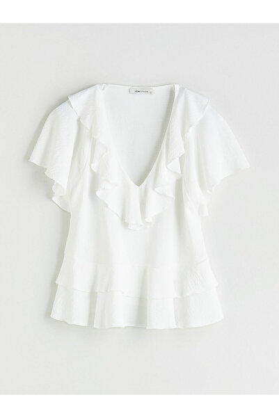 LC Waikiki Новий сезон Блуза з воланами та V-подібним вирізом - S5R926Z8