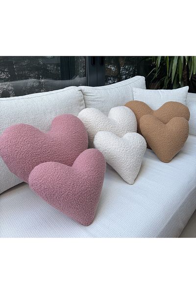 sevaradekor Teddy Heart Pillow Plush Heart Pillow Heart Pillow Children's Pillow Large Size