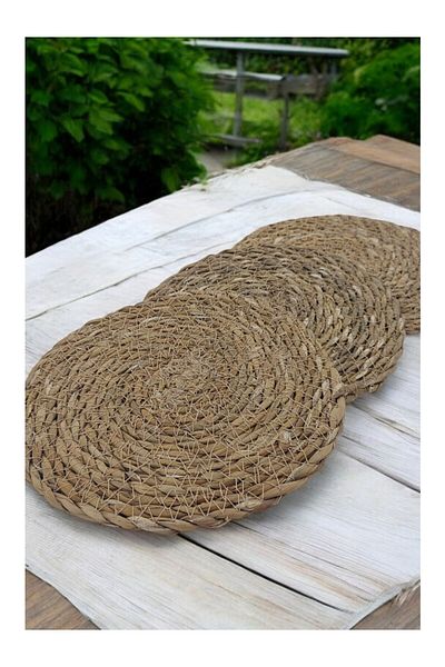 UNDERGROUND TRADE Decorative Wicker Trivet Pot Pan Teapot Rack Set 4 Pieces