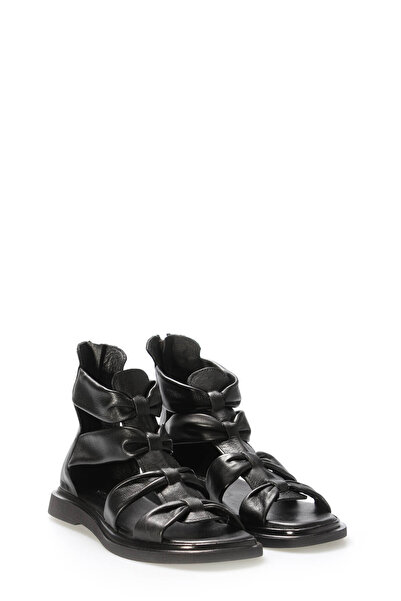 TUGERDİ Tugerdi Black Inside and Outside Genuine Leather Black Light Sole Qua...