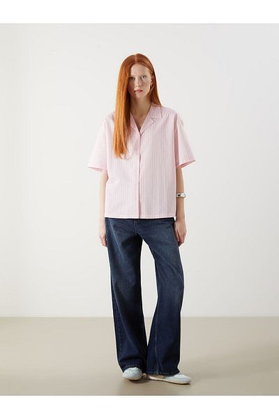 LC Waikiki Striped Oversize Poplin Women's Shirt