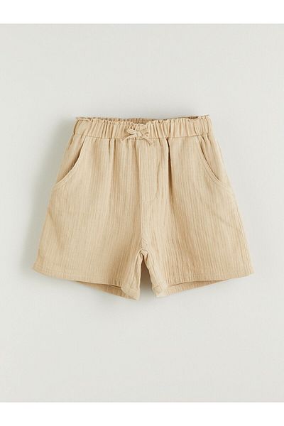 LC Waikiki Muslin Girl's Shorts with Elastic Waist