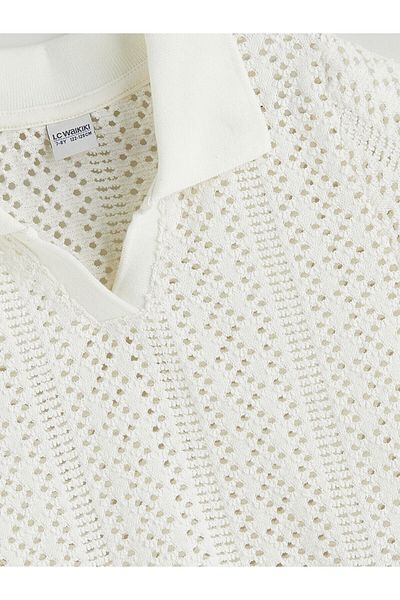 LC Waikiki Polo Neck Openwork Girl's T-Shirt
