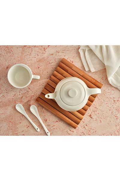 UNDERGROUND TRADE Elit Wooden Pot Pan Teapot Rack Trivet Set Colorful Set of 3