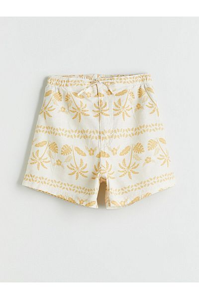 LC Waikiki Floral Girl's Shorts with Elastic Waist