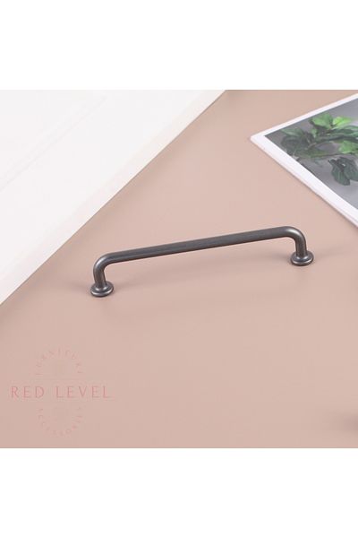 Red Level مقبض معدني فاخر حديث من Liva Anthracite مقاس 128 مم، مقبض أثاث لخزانة المطبخ