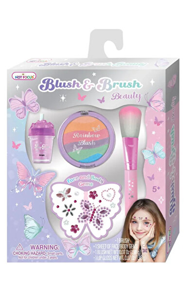 Hot Focus مجموعة فرشاة أحمر الخدود بتصميم الفراشة المصبوغة بالربط