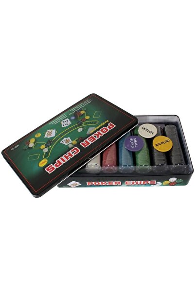 dalimag Set Poker Texas Holden negru 300 jetoane, 2 carti, covoras, 3 butoane, cutie